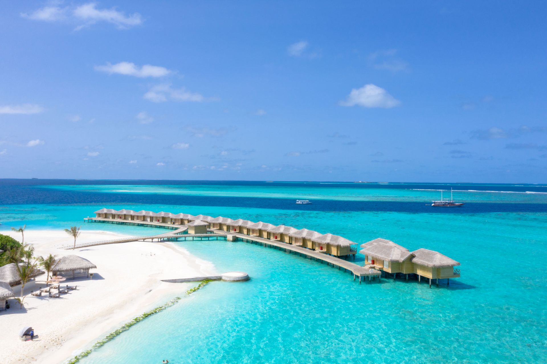 Maldives resort over water